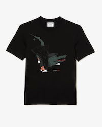 Camiseta masculina Lacoste x Netflix em algod&atilde;o org&acirc;nico