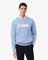 Tennis Jacquard Crew Neck Sweater