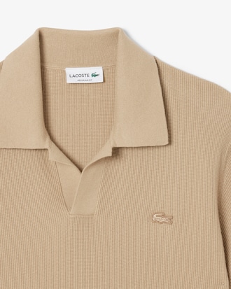 Sweater Polo Mezcla de Algodón con Cuello Abierto