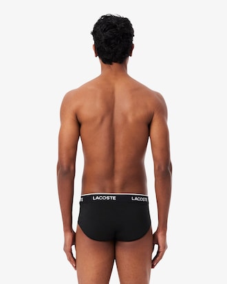 Pacote com 3 Cuecas Briefs Lisas de Algod&atilde;o