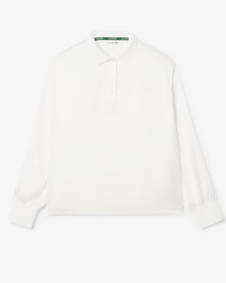 Polo Oversized de Satén con Mangas Largas