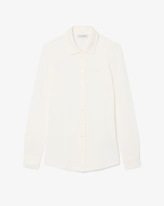 Polo de Manga Longa em Piqu&eacute; - Modelagem ajustada