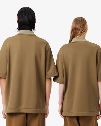 Camisa Polo Oversized em Cetim Runway 