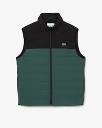 Colete masculino acolchoado resistente &agrave; &aacute;gua, com z&iacute;per e capuz embutido