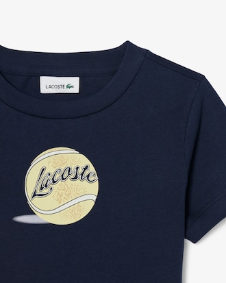 Camiseta de Algod&atilde;o com Estampa de T&ecirc;nis