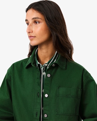 Camisa Overshirt em Denim Oversized