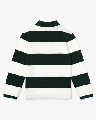 Polo infantil Lacoste em algod&atilde;o macio listrado