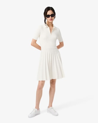 Vestido com Colarinho Polo Plissado