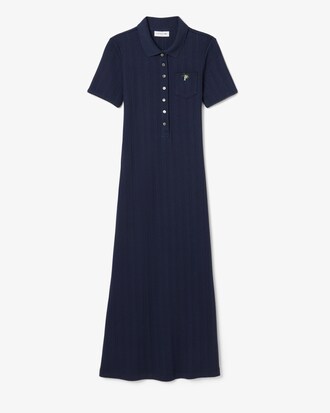 Vestido Polo Longo Pointelle &ndash; Modelagem ajustada