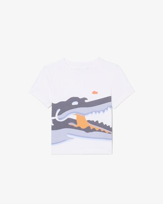 Camiseta de Algod&atilde;o com Estampa de Crocodilo