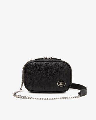 Bolso cuadrado de mujer Lacoste en cuero granulada