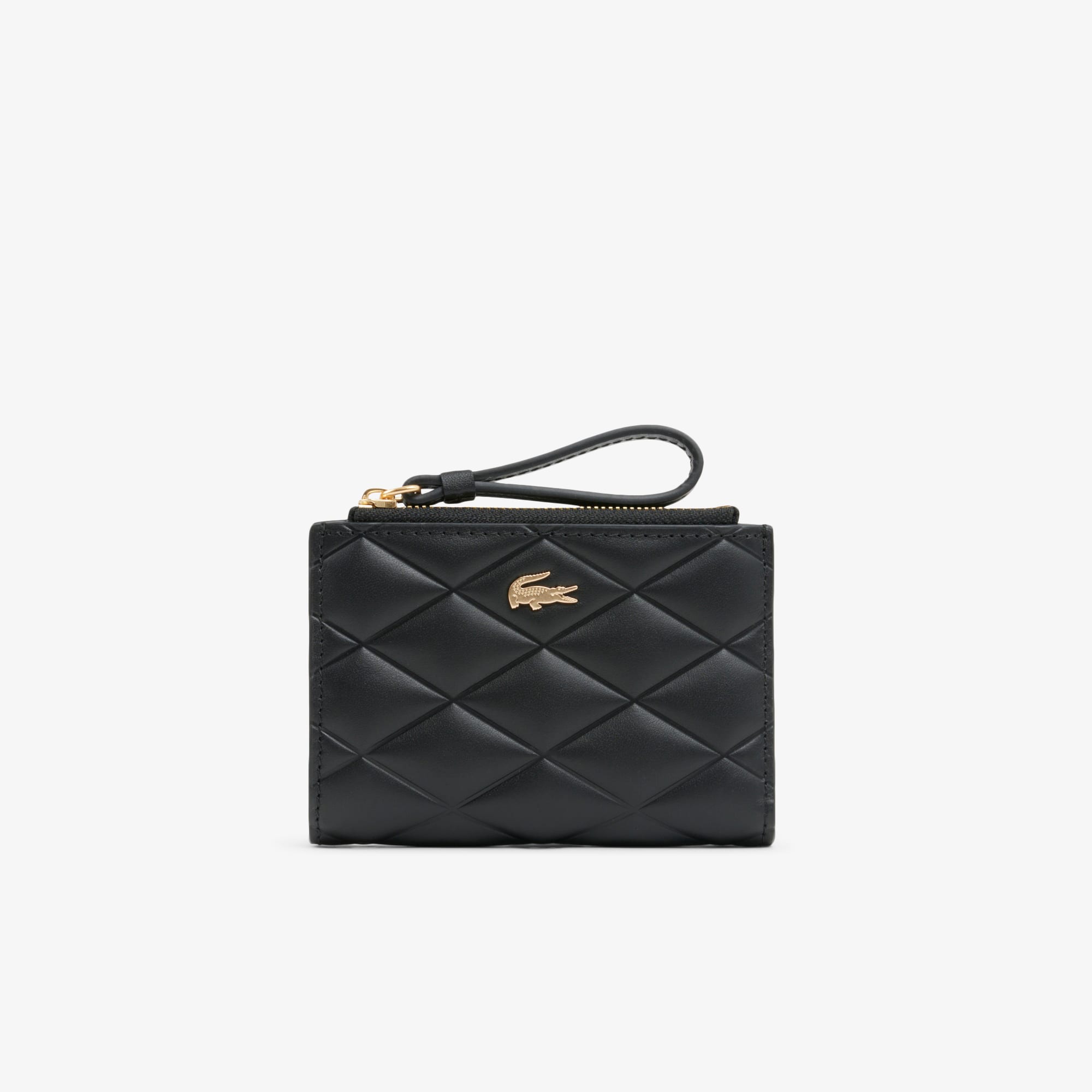 Porta-Moedas Lacoste de Couro Crocodelle com Zíper