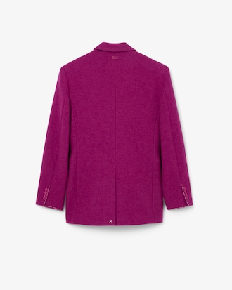 Blazer de Lã Marmorizada com Botões Duplos Da Coleção Runway