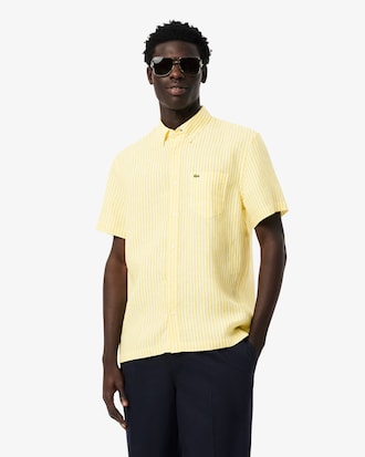 Camisa de Lino Manga Corta Fit Regular