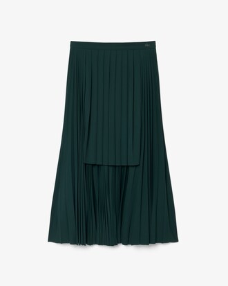Long Asymmetric Pleated Jersey Skirt