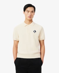 Su&eacute;ter com Gola Polo e Aplique de Ins&iacute;gnia &mdash; Fabricado na Fran&ccedil;a