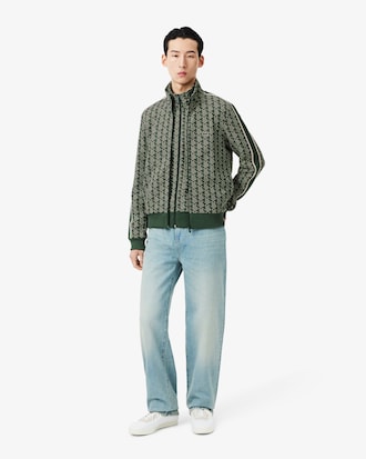 Jaqueta Track Jacquard com Z&iacute;per Paris