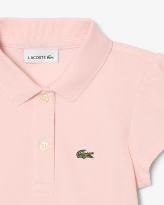 Camisa polo mini piqu&eacute; com gola scalloped