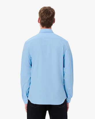 Camisa Slim Fit em Popeline de Algod&atilde;o Stretch