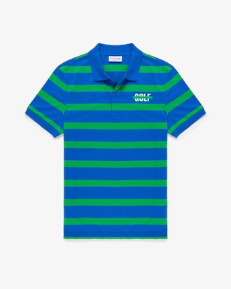 Polo Masculina Listrada com Estampa Golf no Peito
