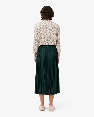 Long Asymmetric Pleated Jersey Skirt