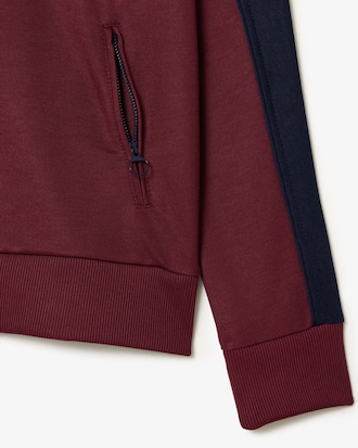 Moletom em piqu&eacute; de algod&atilde;o com colorblock e z&iacute;per