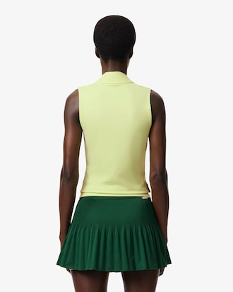 Polo de Algod&atilde;o com Detalhe Rendado Modelagem reta