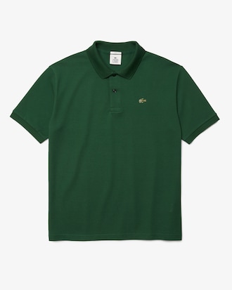 Polo unissex Lacoste LIVE em piqu&eacute; de algod&atilde;o com modelagem solta