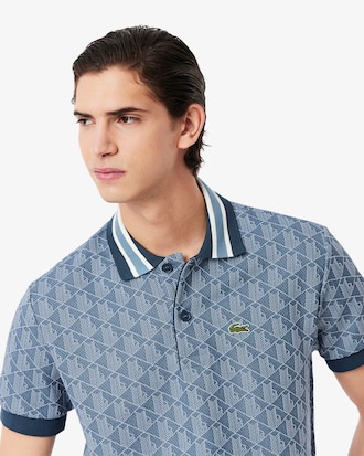Polo Con Monograma En Jacquard Fit Cl&aacute;sico