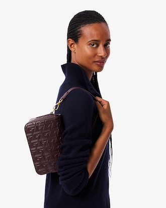 Bandolera De Cuero Con Relieve Maheki