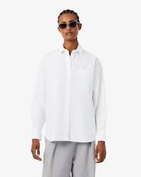 Camisa oversized de popel&iacute;n de algod&oacute;n