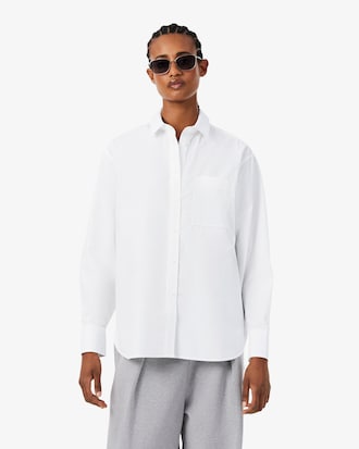 Camisa oversized de popel&iacute;n de algod&oacute;n