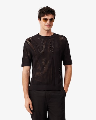 Relaxed Fit Short Sleeved Printed Sweater