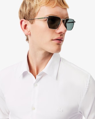 Camisa Slim Fit em Popeline Stretch