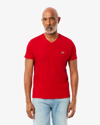 Camiseta de Algod&atilde;o Pima Leve com Gola V