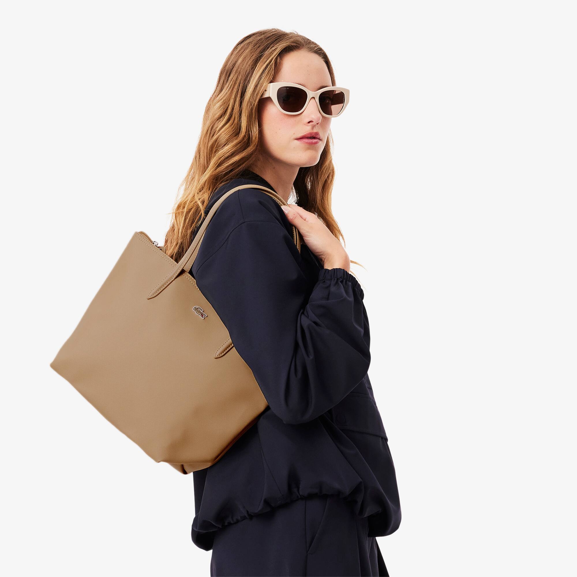 Bolsa Tote Pequena Feminina Lacoste L.12.12 com Zíper