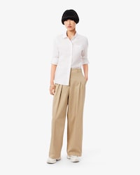 Pantalones De Gabardina Elastizada Wide Fit
