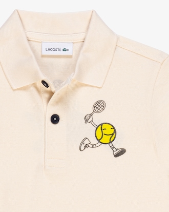 Polo em Mini Piqu&eacute; com Motivo Floral