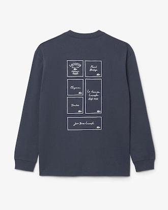 Remera de manga larga bordada de corte relajado
