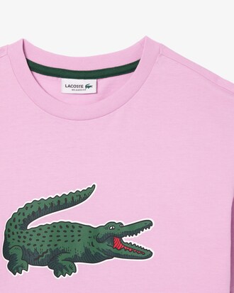 Camiseta de Algod&atilde;o com Estampa de Crocodilo 