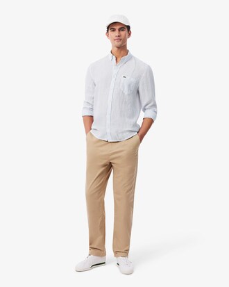 Camisa Regular Fit Listrada em Linho
