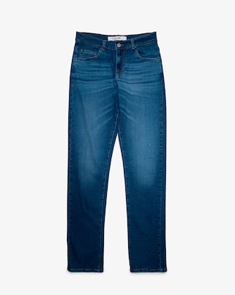 Cal&ccedil;a jeans masculina straight fit em algod&atilde;o com elastano