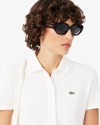 Vestido Polo Plissado em Piqu&eacute; Stretch