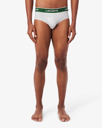 Pacote com 3 Cuecas Briefs Lisas de Algod&atilde;o