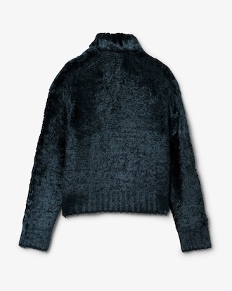 Suéter de Veludo com Gola Polo Runway