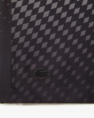 Camisa masculina Lacoste de mangas curtas com estampa xadrez ombr&eacute;