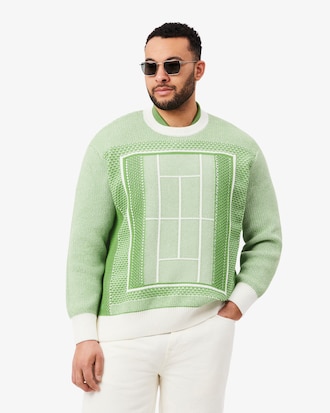 Jersey de jacquard gr&aacute;fico con pista de tenis