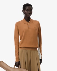 Suéter com Gola Polo em Mistura de Lã Runway