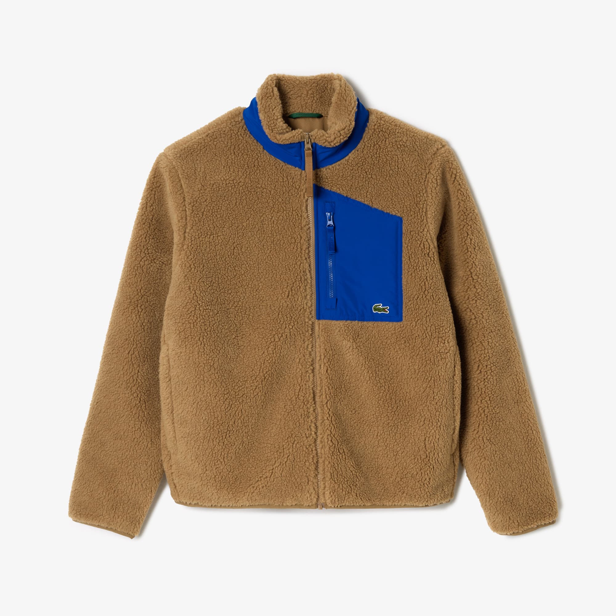 Jaqueta de Inverno em Fleece com Zíper e Colorblock Lacoste