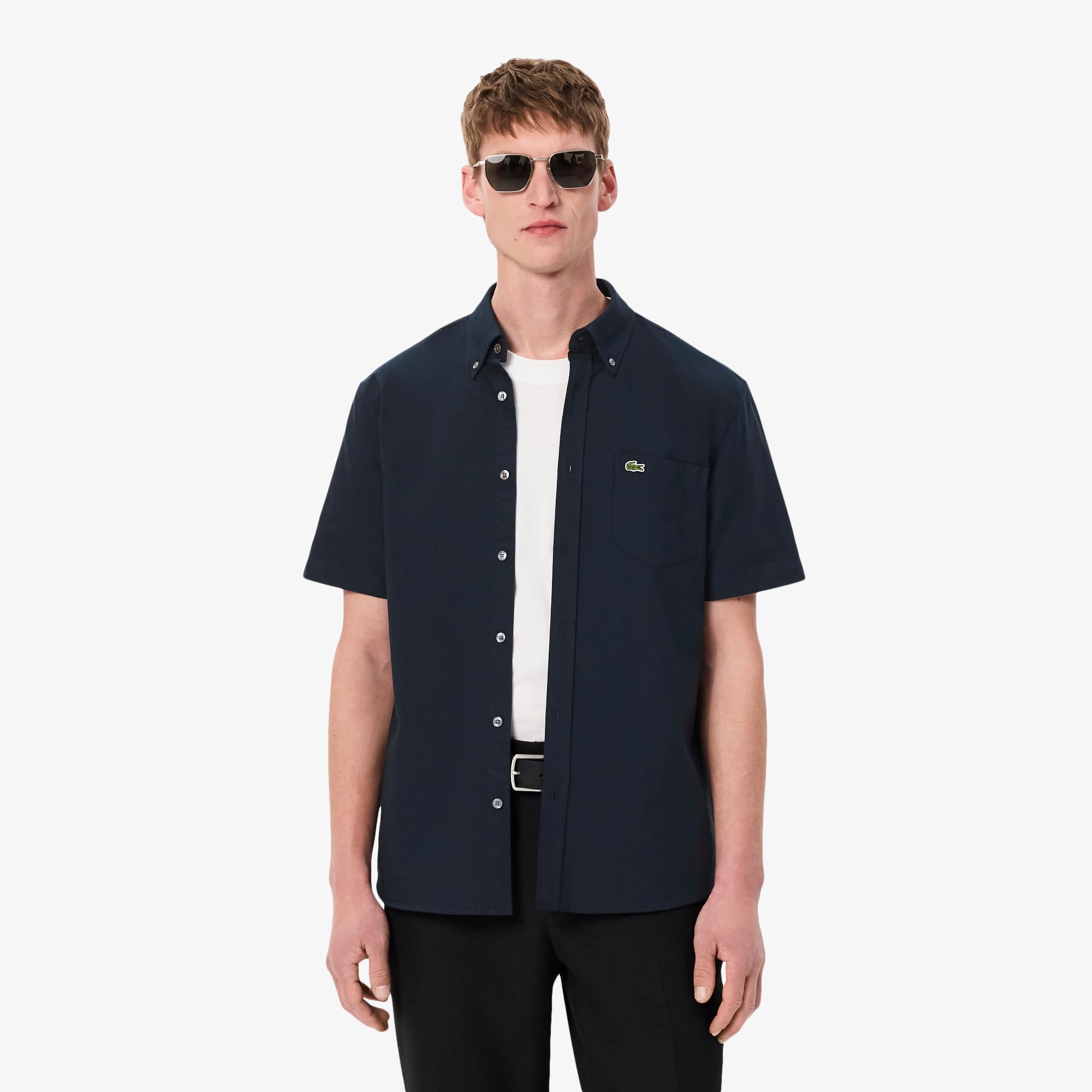 Camisa Manga Curta Lacoste em Algodão Orgânico Regular Fit